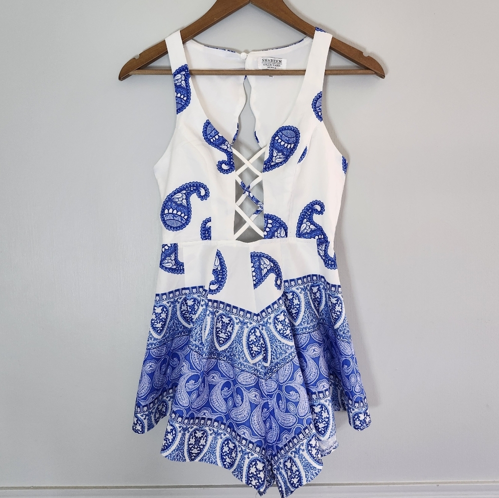 Shareen Collections |Sleeveless Open Back Romper